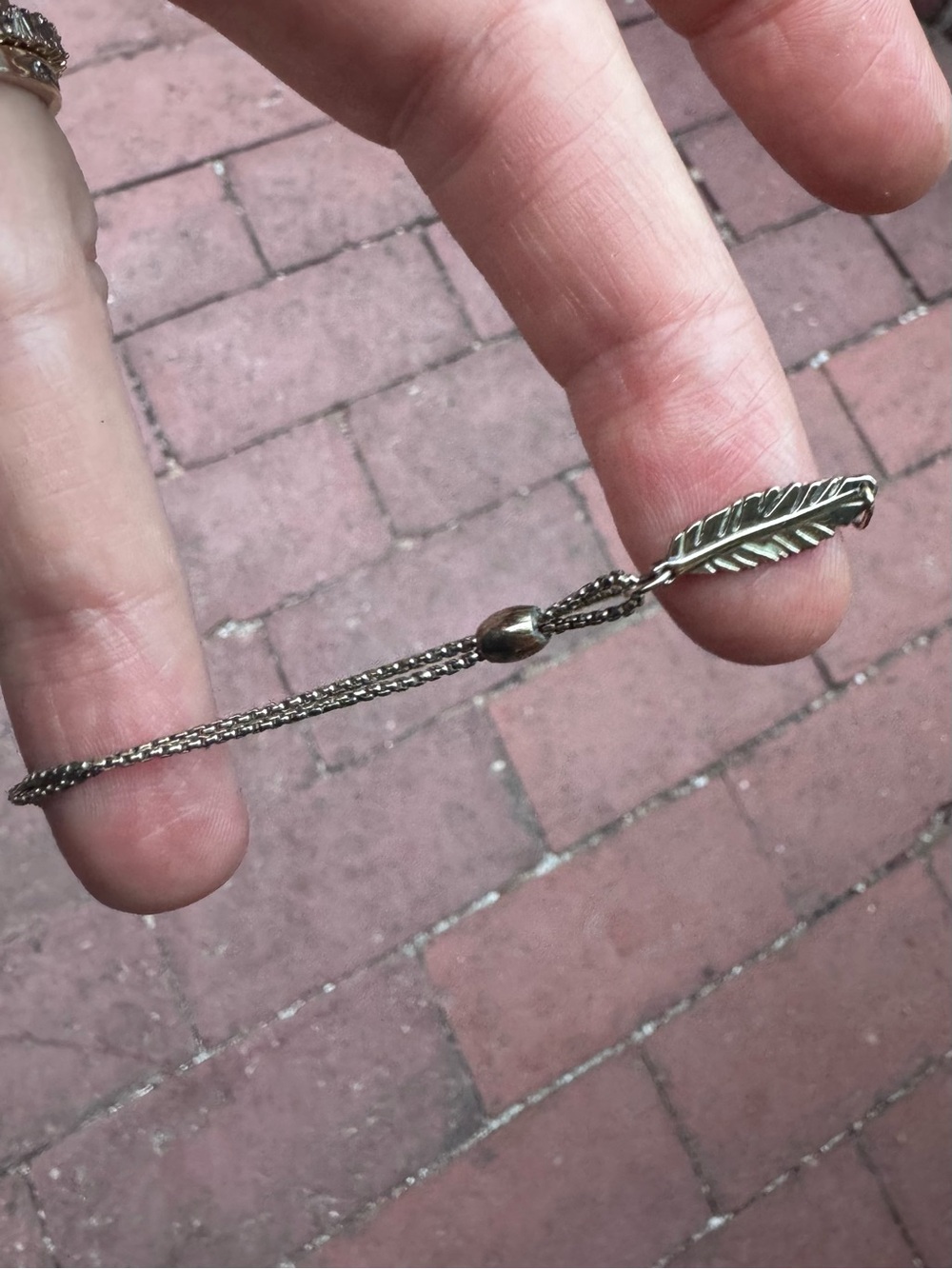 Alex and Ani Silver Feather Chain Slider Bracelet